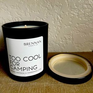 BRENNAN candle-“Too Cool For Camping” scent (Smoke, Saffron & Marshmallow) NEW